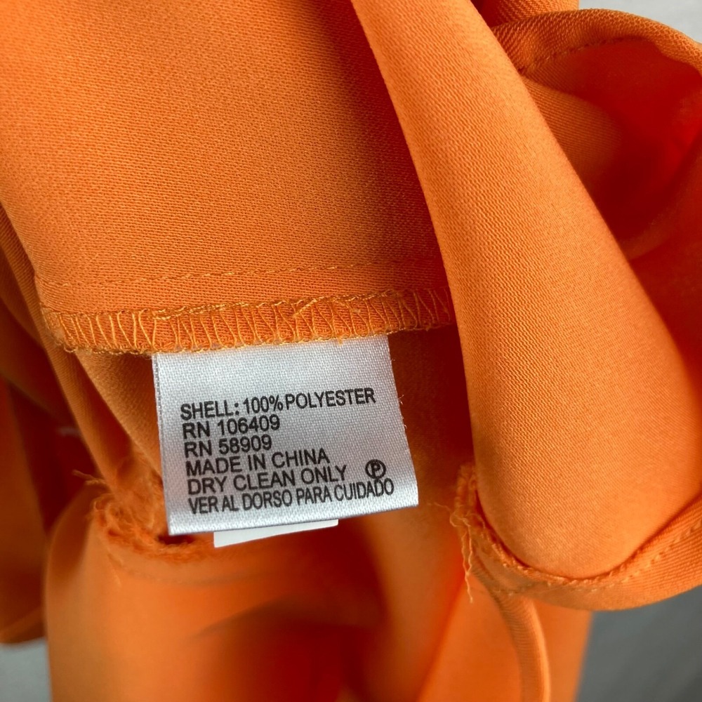 Antonio Melani Orange Draw String Waist Sleeveless Mini Dress with Pockets Sz M - Picture 5 of 14